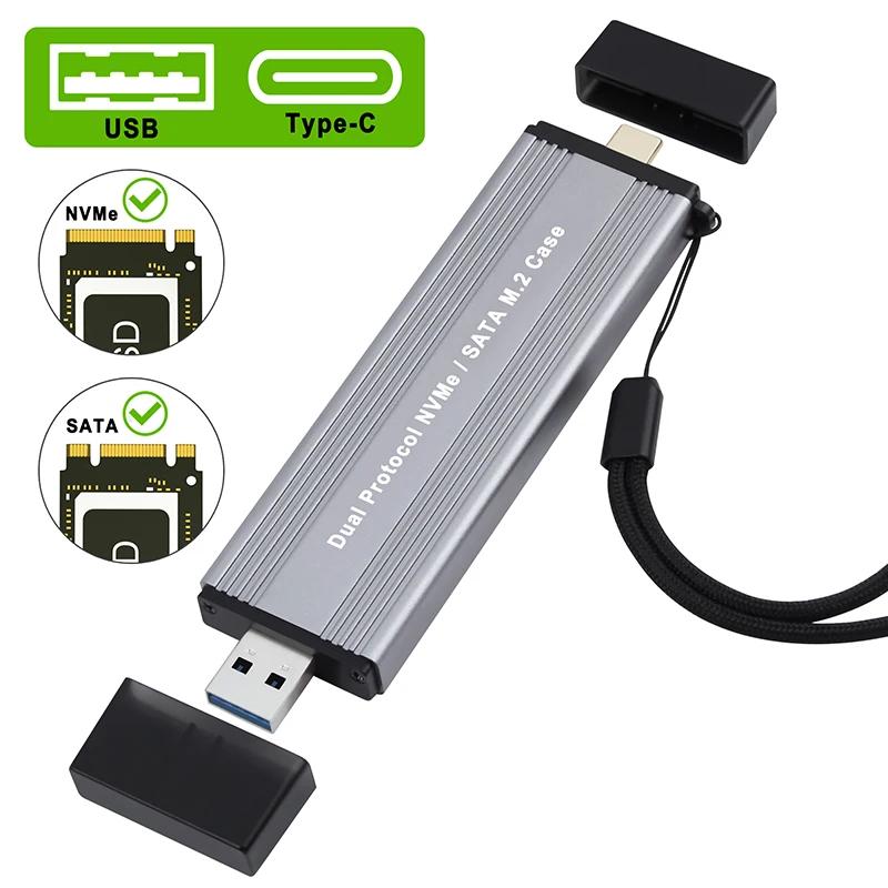   M2 SSD ̽, USB3.0/CŸ-M.2 NVME SATA SSD Ŭ , 10Gb USB3.1 Gen2 USB C  SSD ڽ, M/B & M Ű
